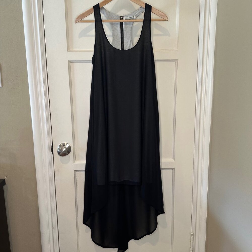 Lucca Couture High-Low Midi Racerback Dress, Black- Size Small